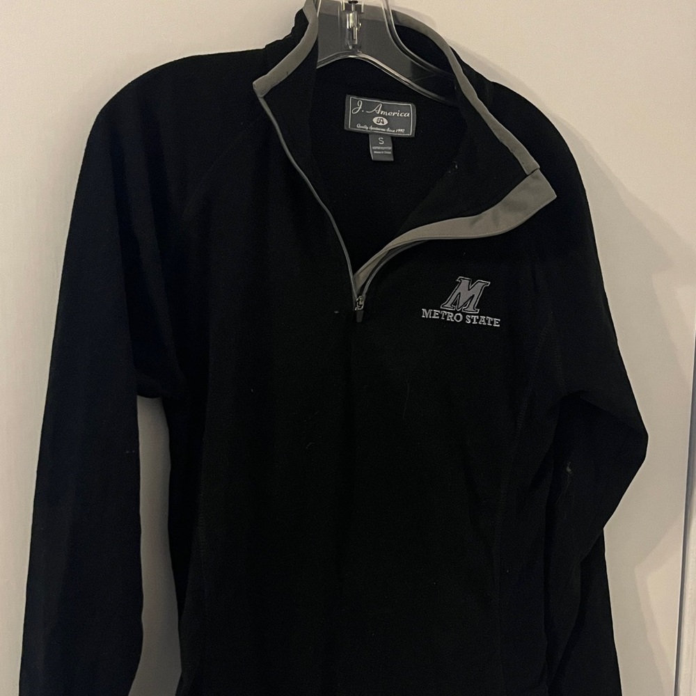 J. America Black and Gray Metro State Quarter-Zip Pullover